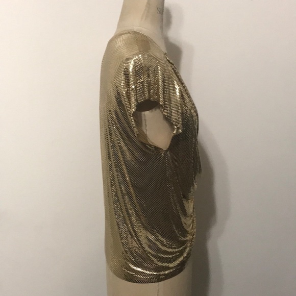 Whiting & Davis gold metal mesh Top Vtg - Picture 4 of 8